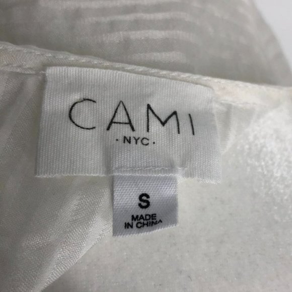 CAMI NYC Shawn White Belted Cotton and Silk Jacquard tiered sleeve mini dress SP - Picture 6 of 7